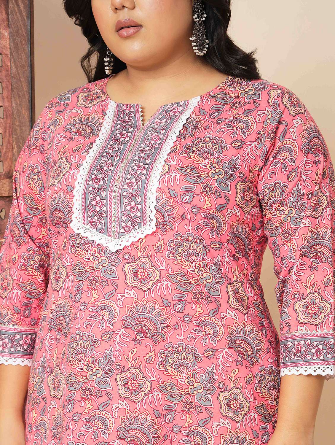 women three quarter sleeve kurta pant with dupatta set - 22080559 - Standard Image - 5