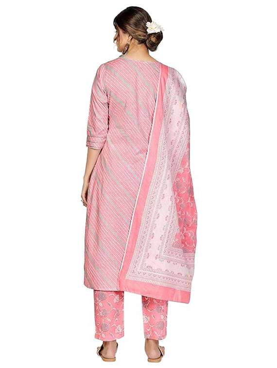 women three quarter sleeve kurta pant with dupatta set - 22080562 - Standard Image - 3