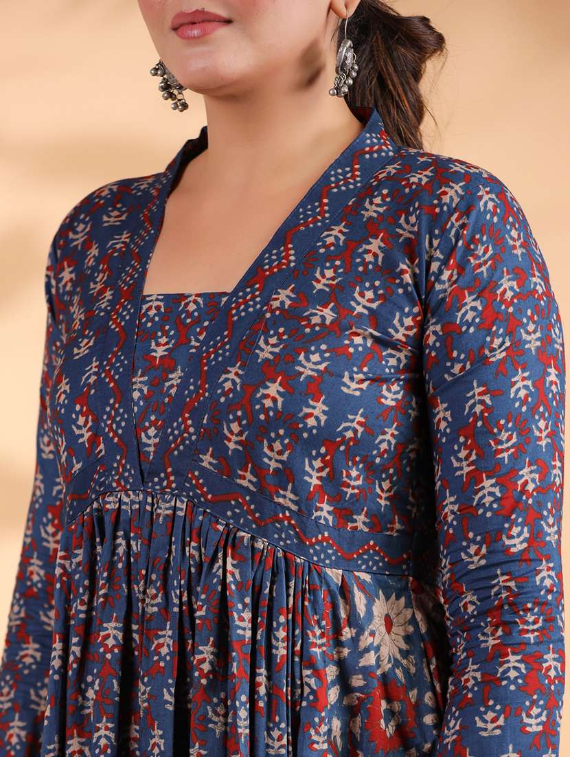 women printed long sleeve flared kurta - 22080572 - Standard Image - 5