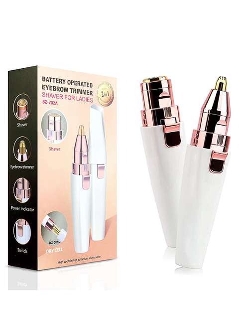 high quality battery operated 2in1 hair trimmer for face and brows - 22080579 - Standard Image - 0