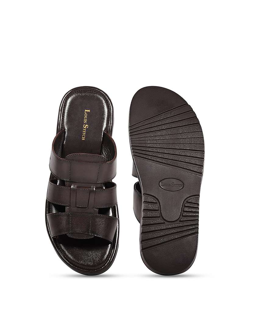 men brown slip on sandal - 22080628 -  Standard Image - 3