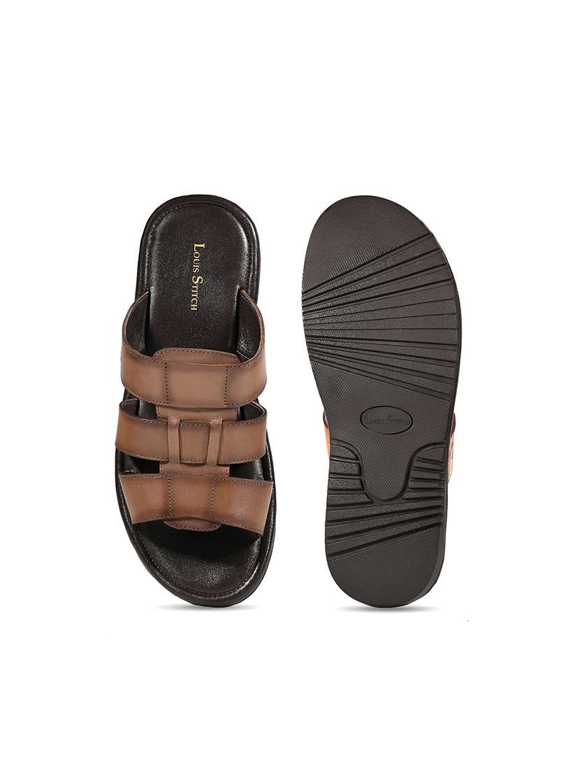 men tan slip on sandal - 22080629 -  Standard Image - 3