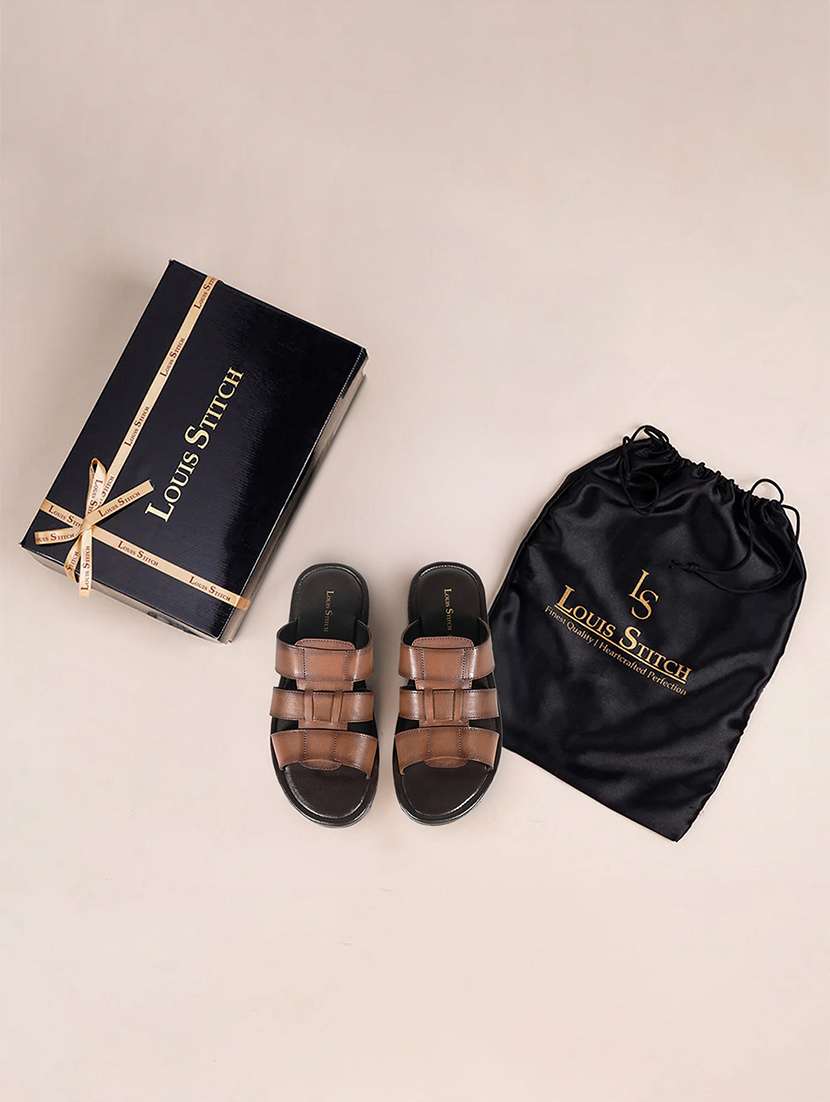 men tan slip on sandal - 22080629 -  Standard Image - 5