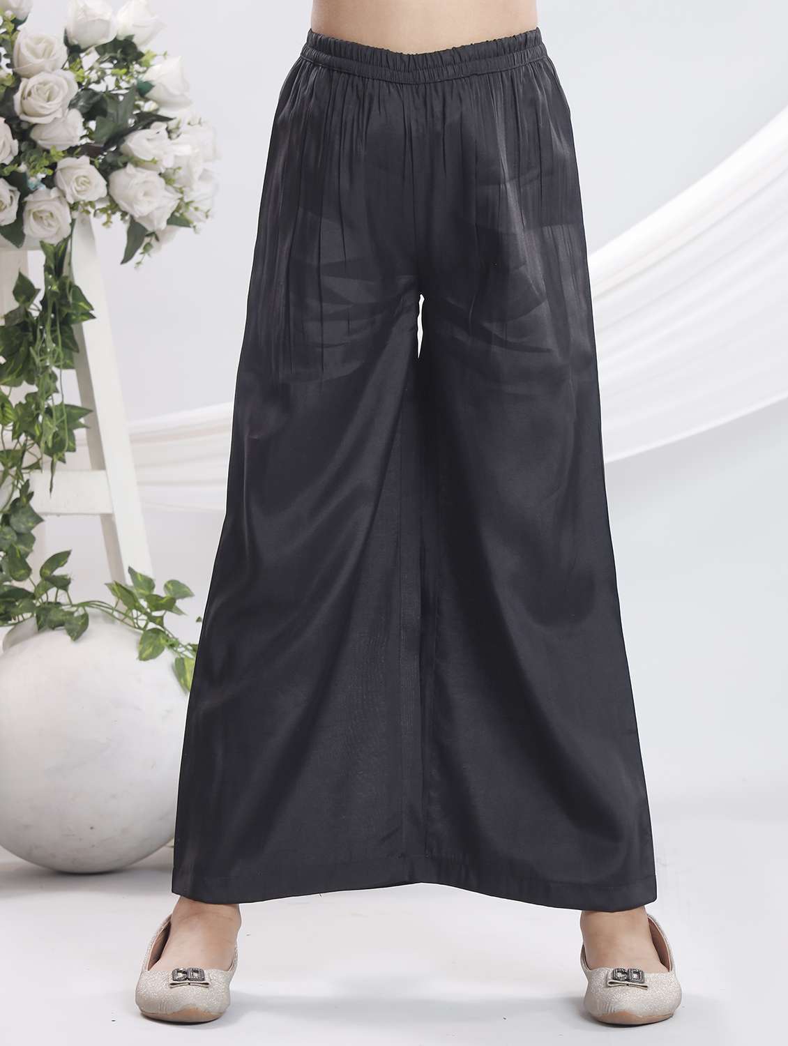  girls embroidered kurta and palazzo with dupatta   - 22080639 -  Standard Image - 3