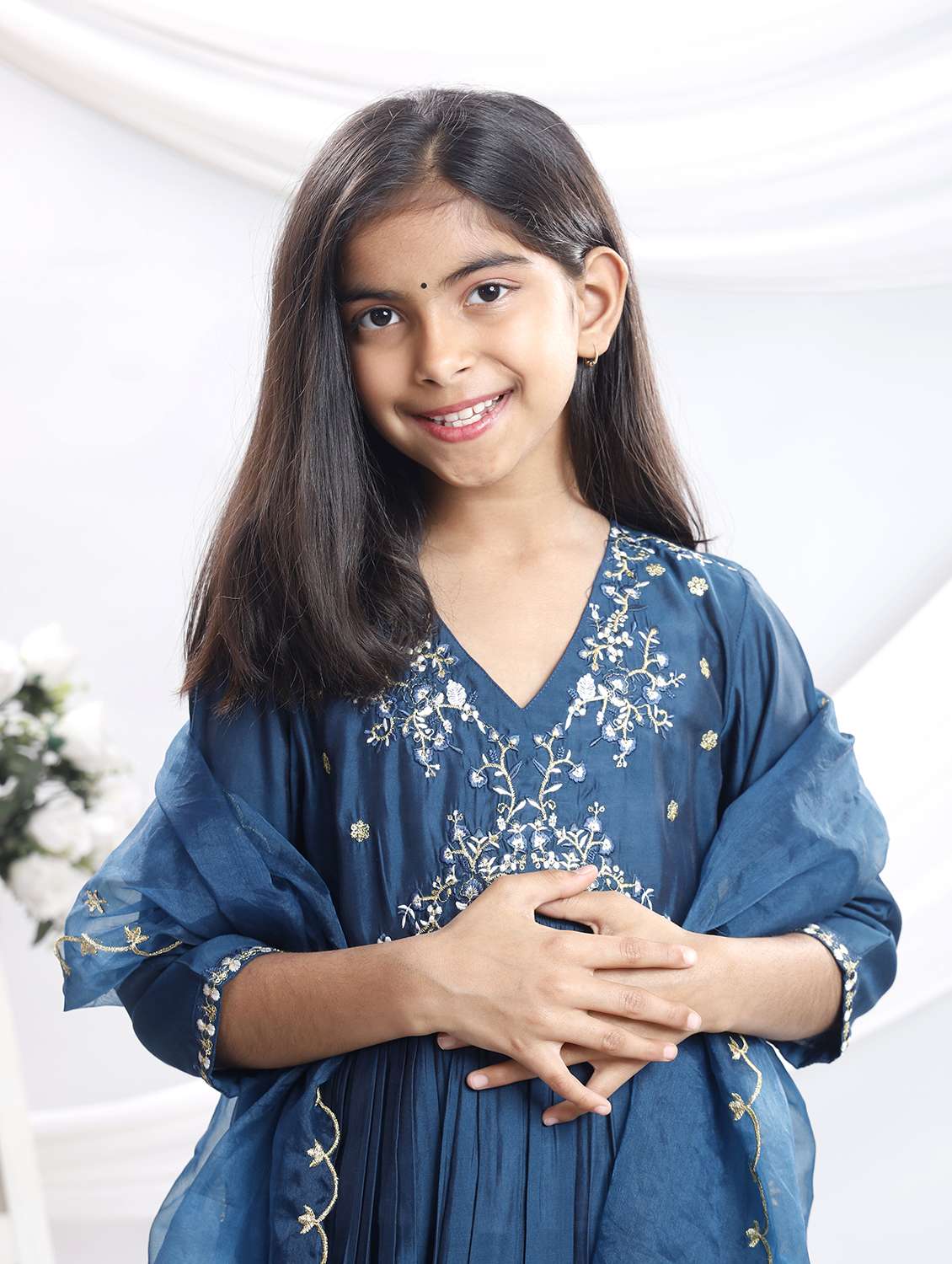 blue silk blend suit set - 22080640 -  Standard Image - 3