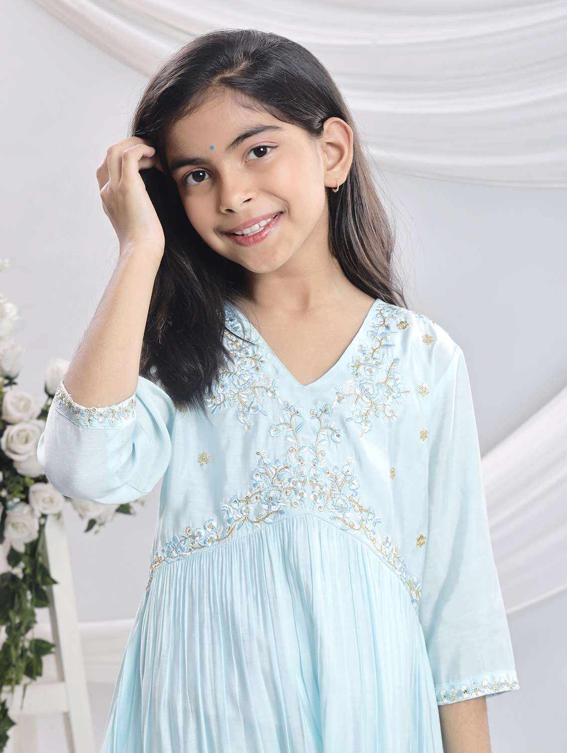 light blue silk blend suit set - 22080648 - Standard Image - 3