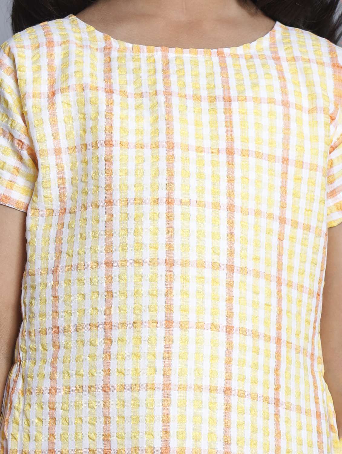 girls checkered short sleeve a-line dress - 22080654 - Standard Image - 5