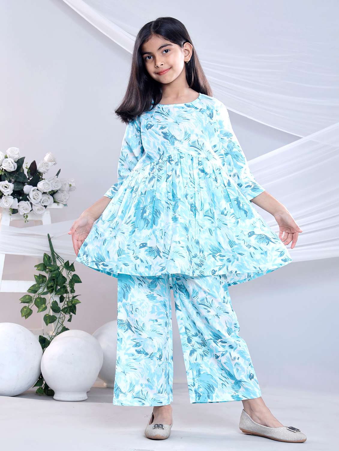 sea green cotton suit set