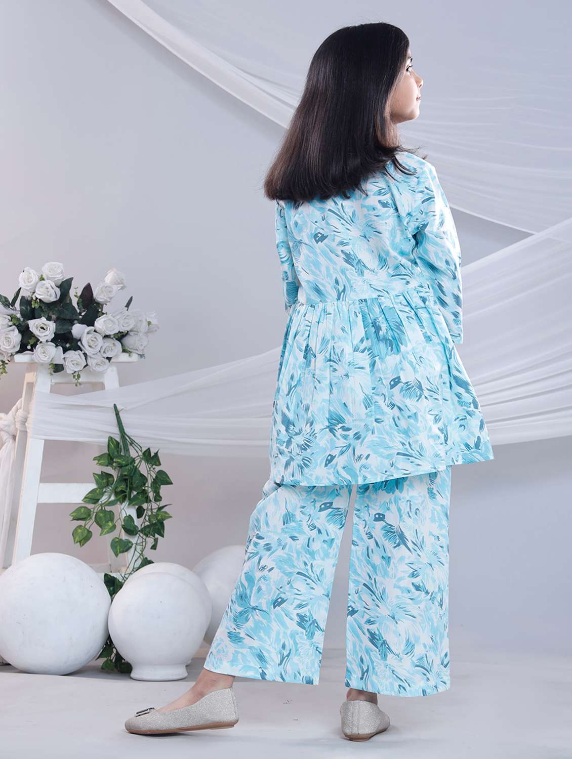 sea green cotton suit set - 22080668 -  Standard Image - 3