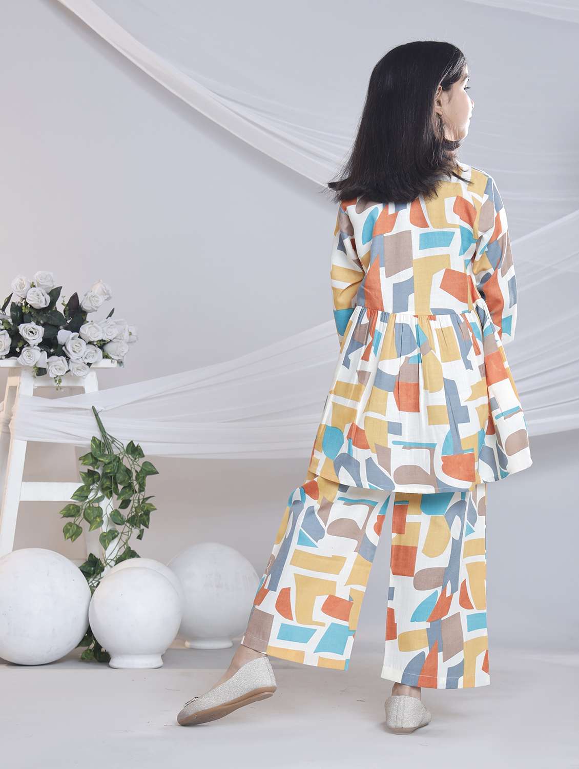 cream cotton suit set - 22080670 - Standard Image - 3