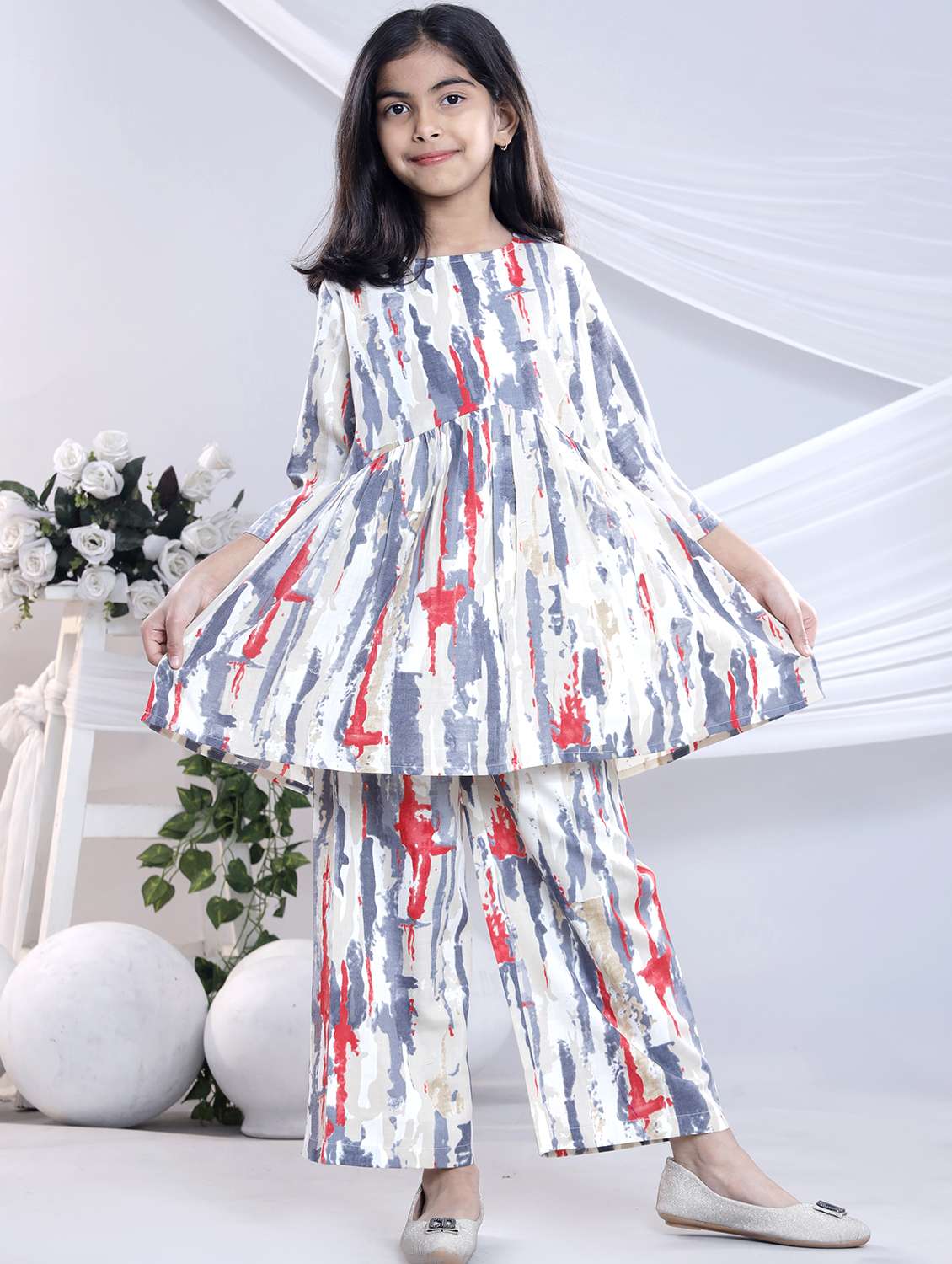 grey cotton suit set - 22080671 -  Zoom Image - 0