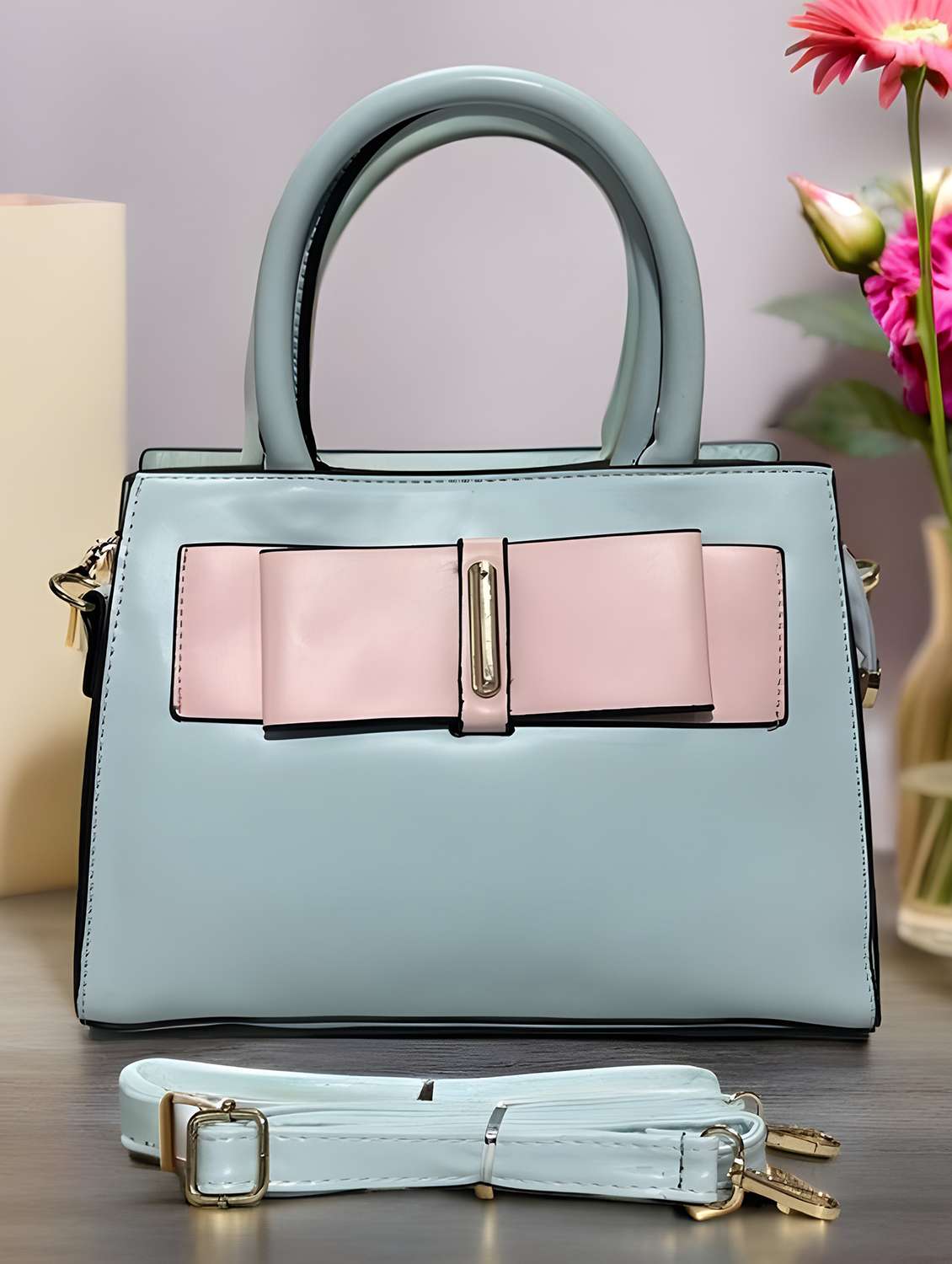 handbag bow detail pastel shade bag - 22080785 - Zoom Image - 0