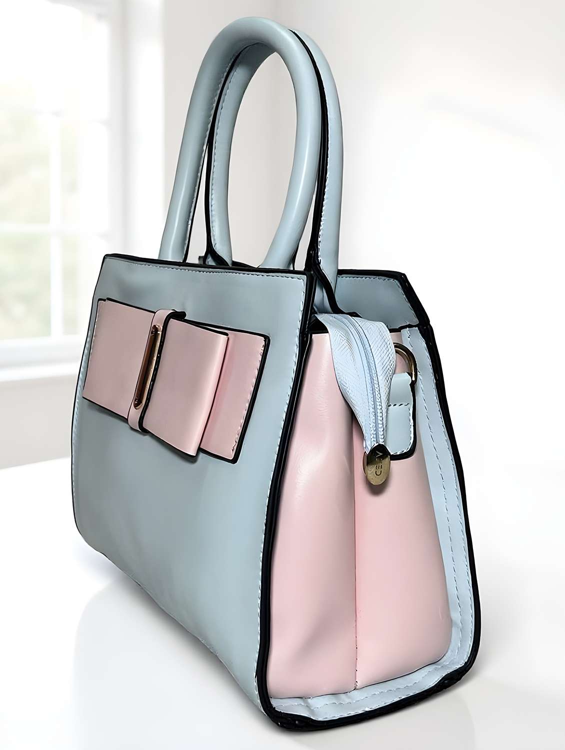 handbag bow detail pastel shade bag - 22080785 - Standard Image - 3