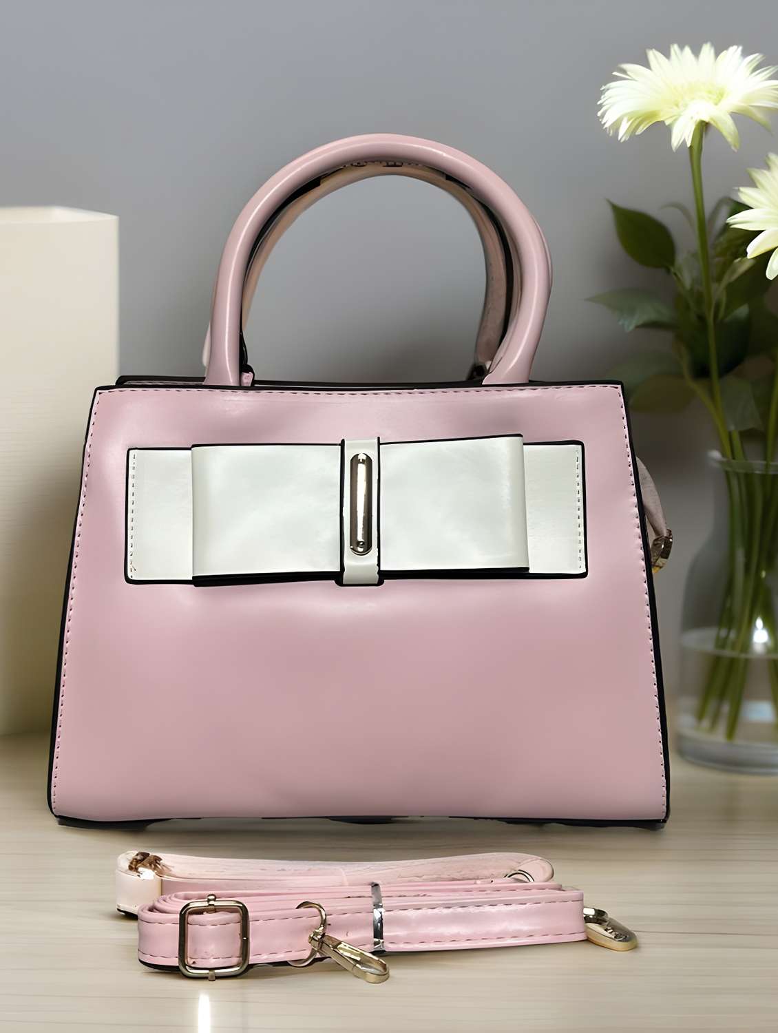 pink bow detail shoulder handbag - 22080787 -  Zoom Image - 0