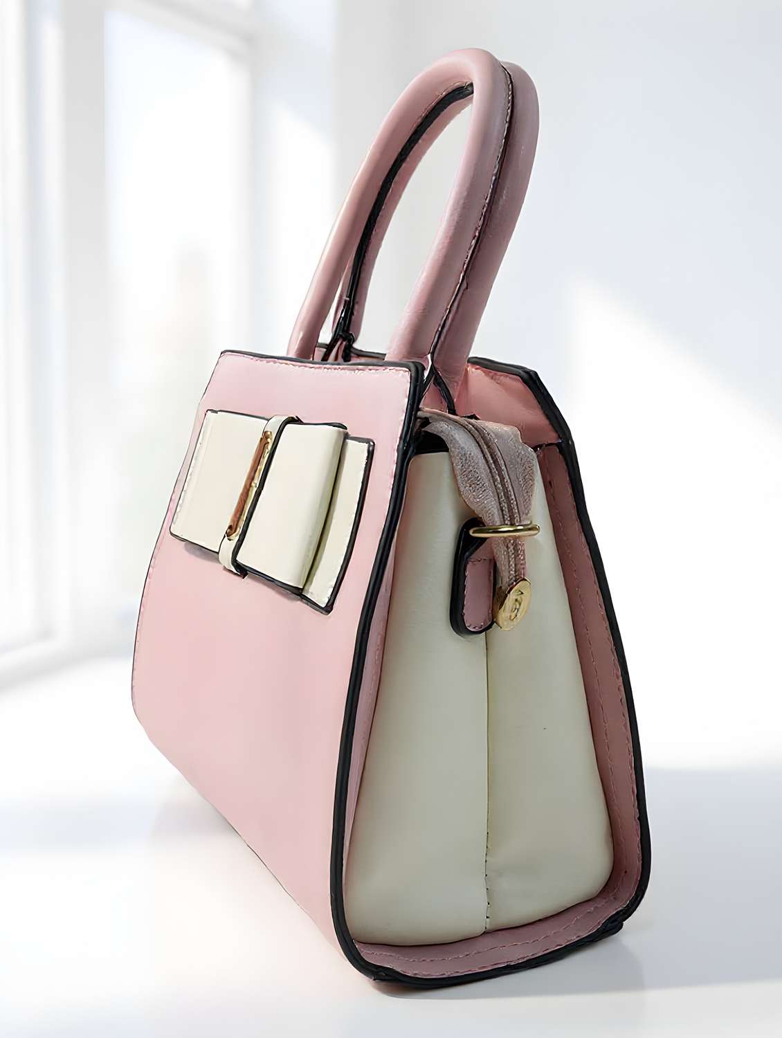 pink bow detail shoulder handbag - 22080787 - Standard Image - 3