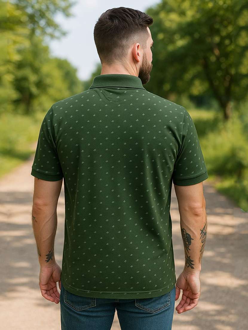 men printed short sleeve regular fit polo t-shirt - 22080913 - Standard Image - 3