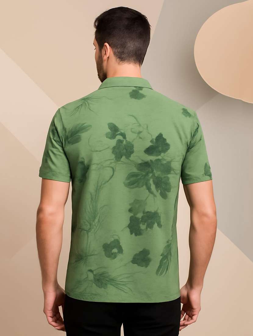 men printed short sleeve regular fit polo t-shirt - 22080917 - Standard Image - 3