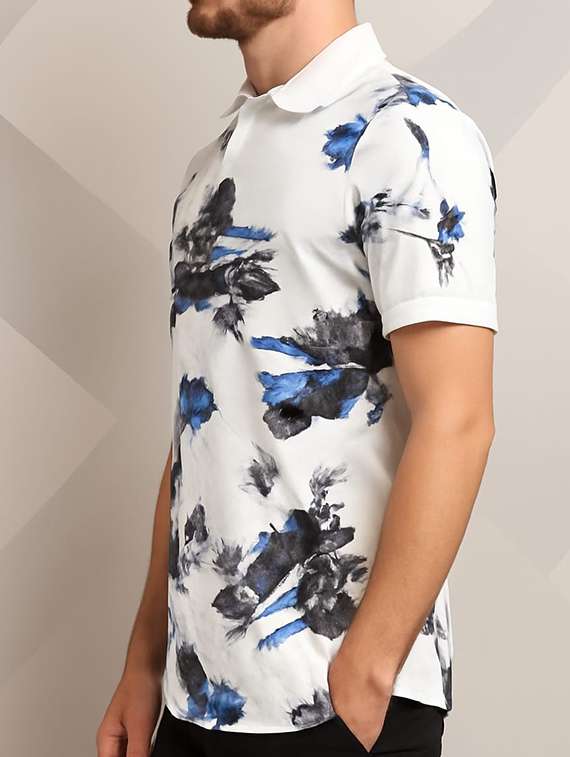 men printed short sleeve regular fit polo t-shirt - 22080918 - Standard Image - 3