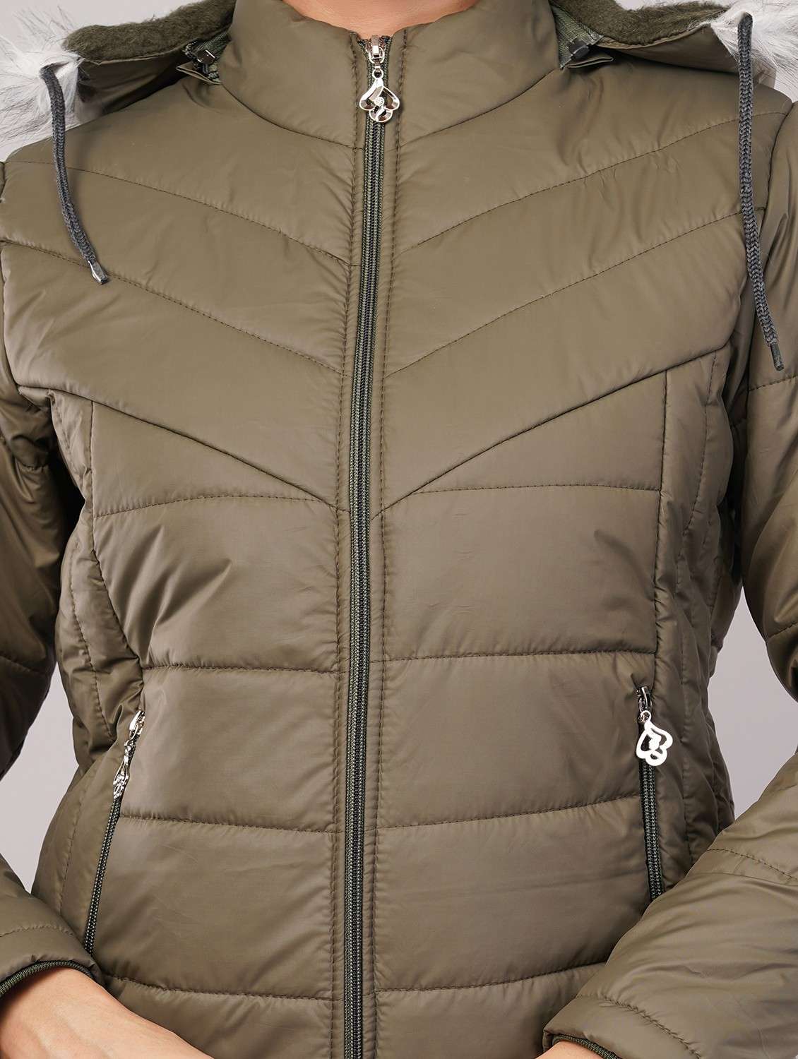 women solid long sleeve hooded quilted jacket - 22080938 -  Standard Image - 3