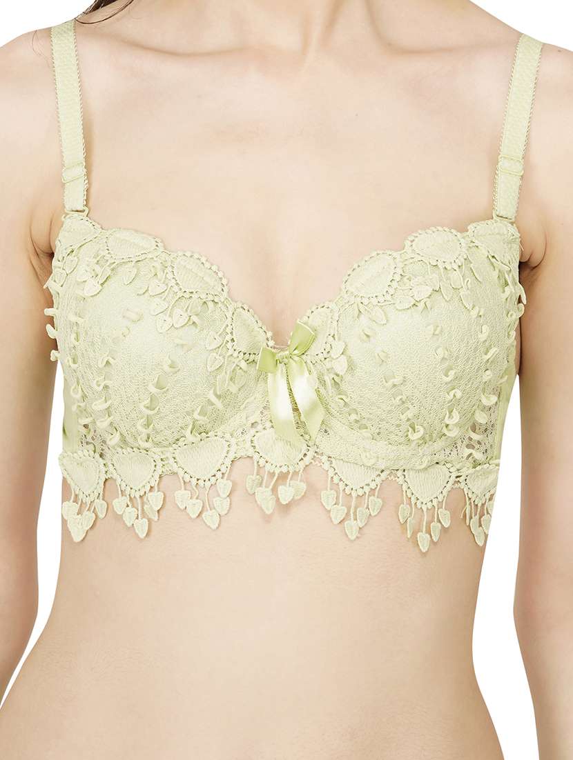 green cotton bras and panty set - 22080947 -  Standard Image - 3