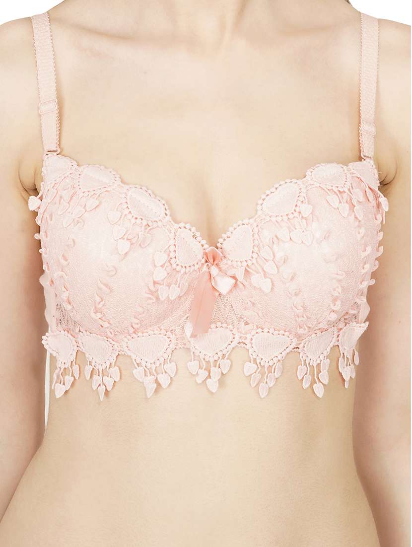 women solid lace bra and panty set - 22080948 -  Standard Image - 3