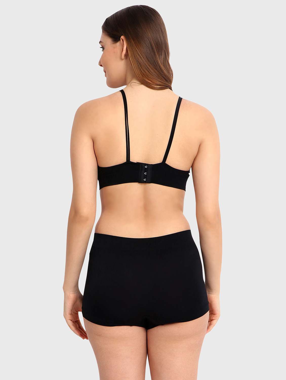 women solid bra and boy shorts set - 22080962 -  Standard Image - 3