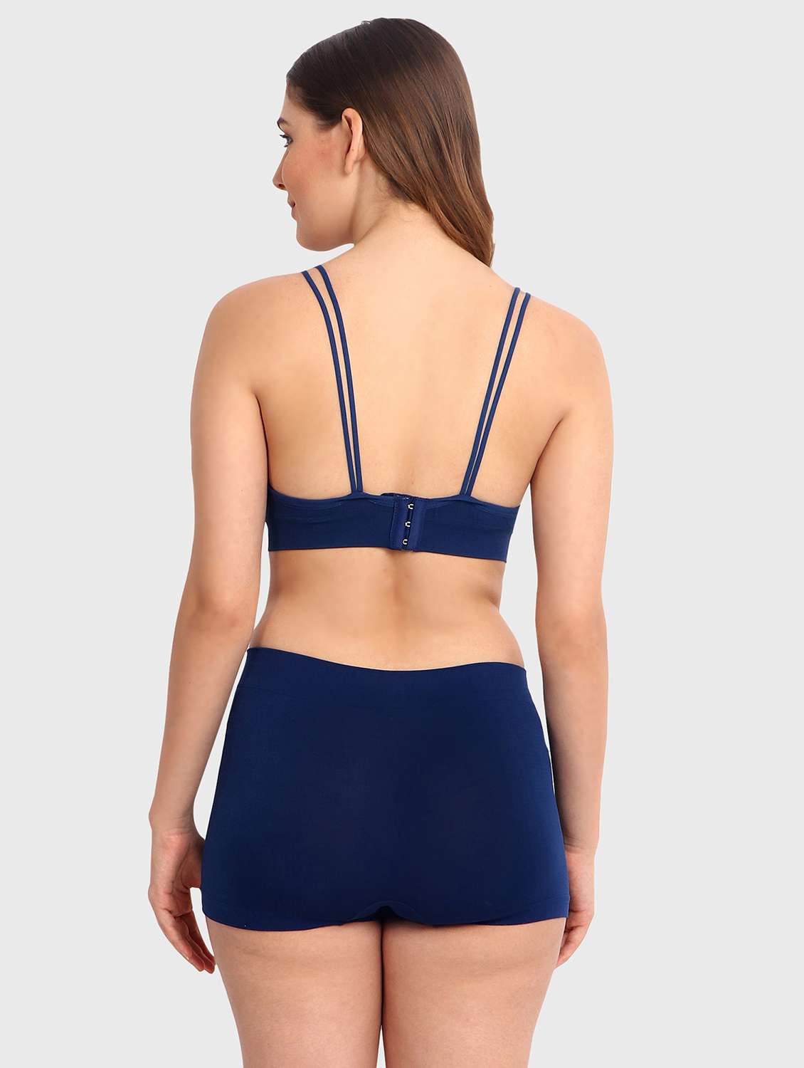 women solid bra and boy shorts set - 22080967 -  Standard Image - 3