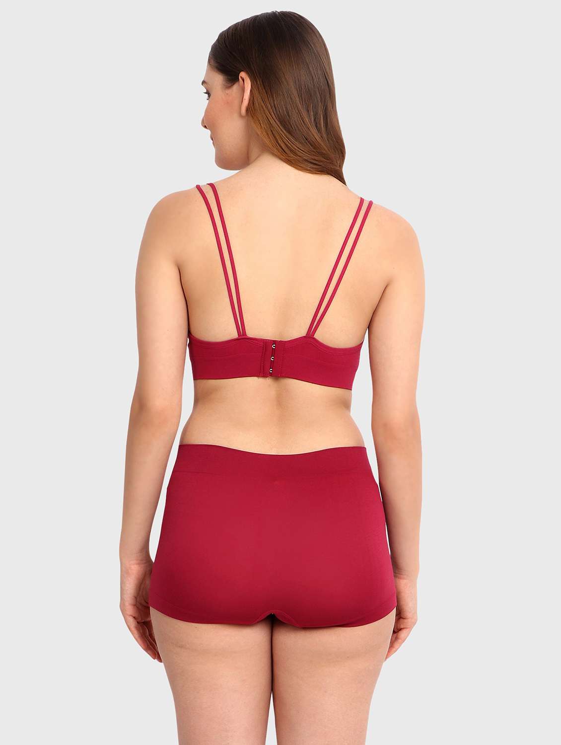 women solid bra and boy shorts set - 22080969 -  Standard Image - 3