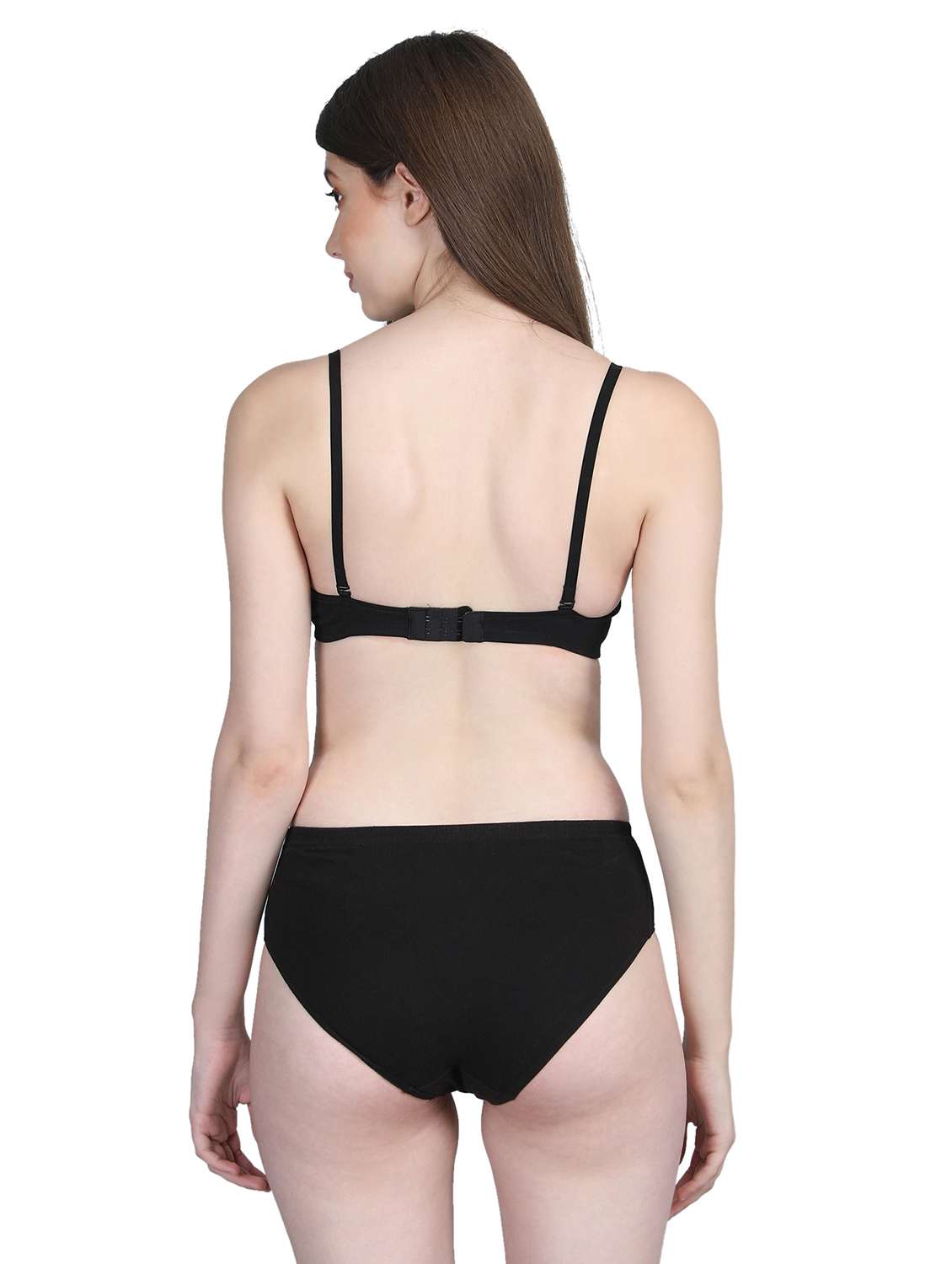 women solid bra and panty set - 22080970 -  Standard Image - 3