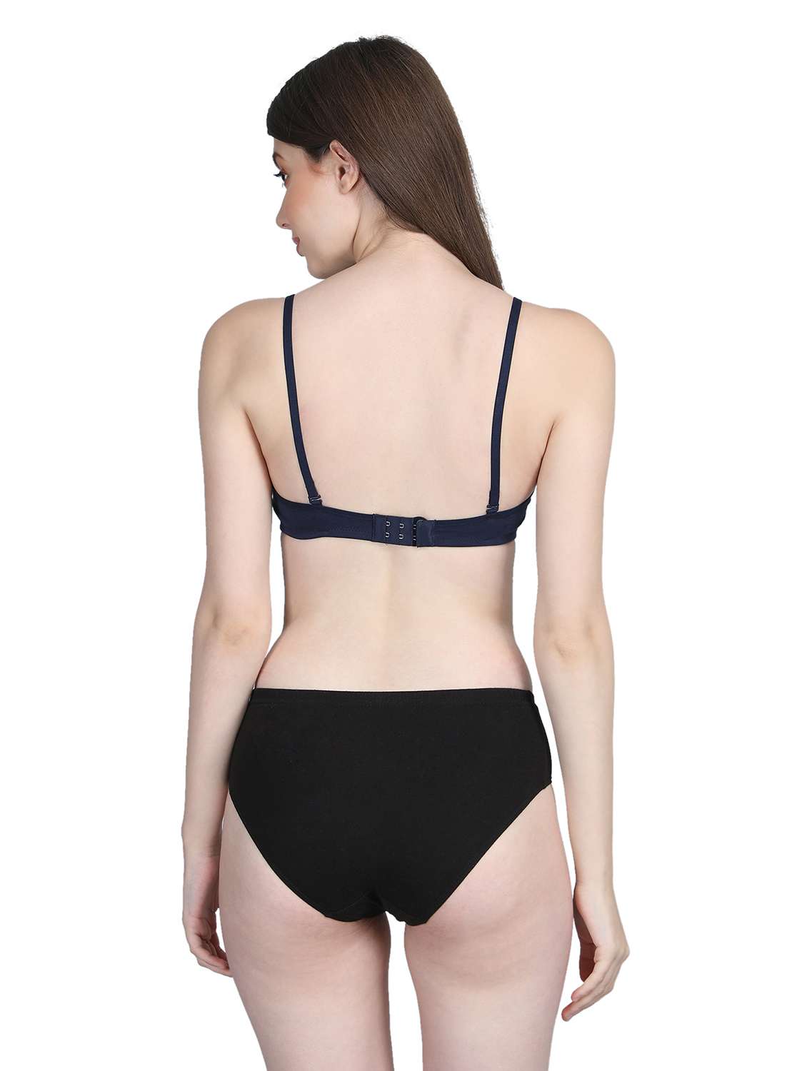 women solid bra and panty set - 22080972 -  Standard Image - 3