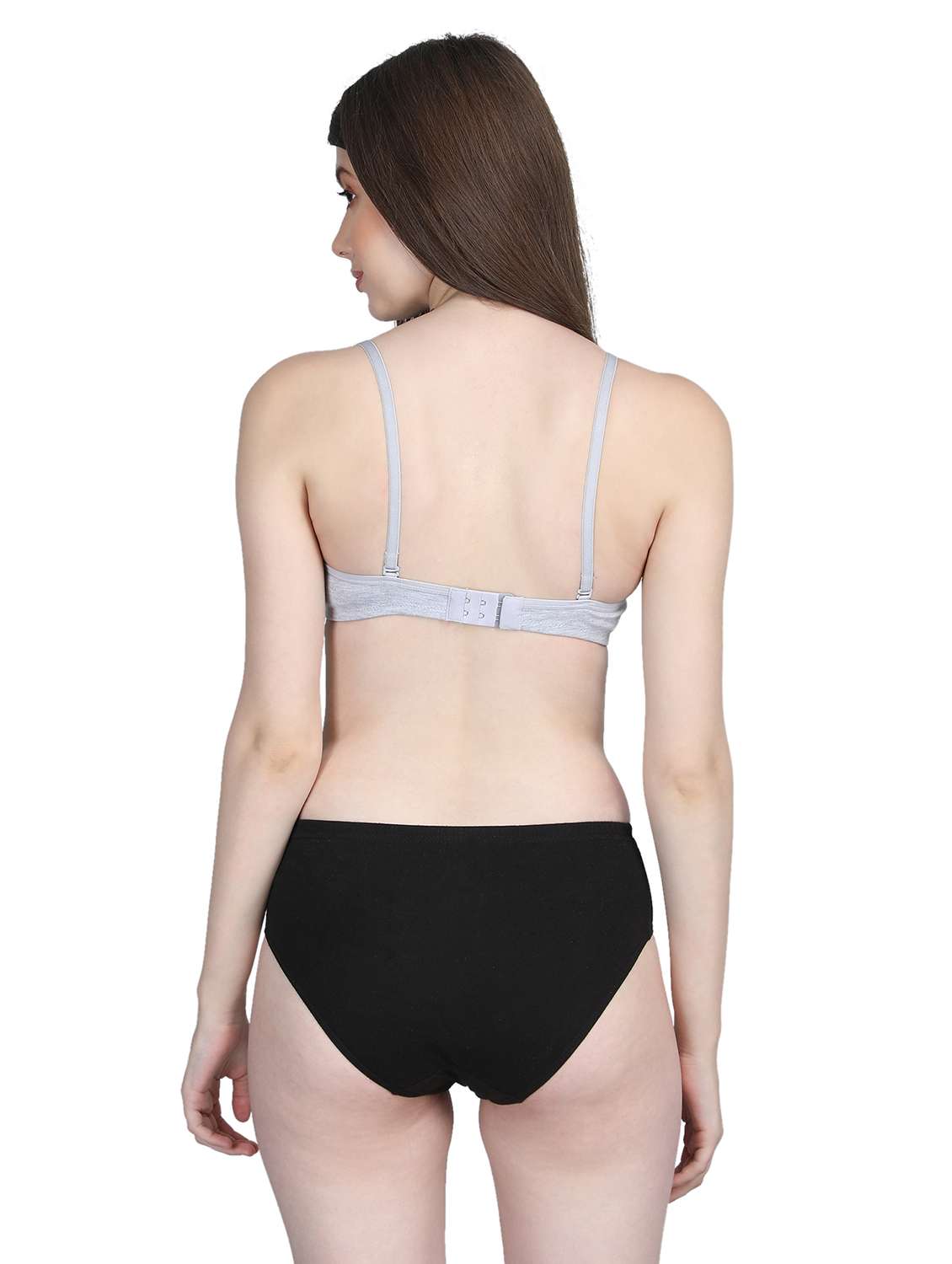 women solid bra and panty set - 22080974 -  Standard Image - 3