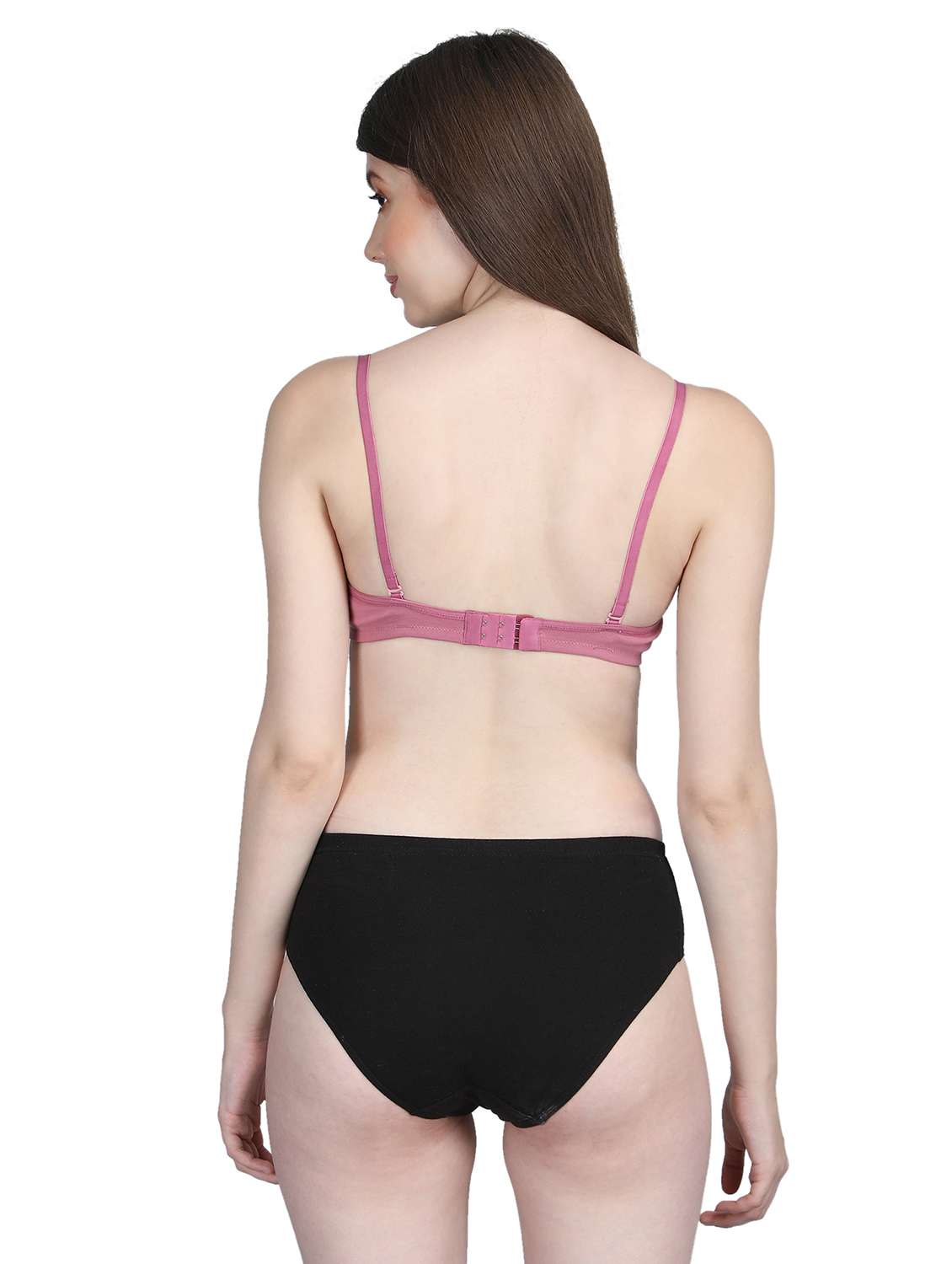 women solid bra and panty set - 22080979 -  Standard Image - 3