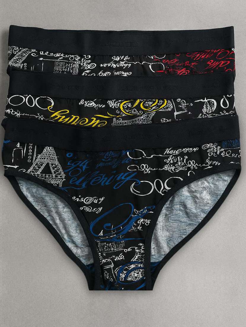 women pack of 3 printed mid rise hipster panty