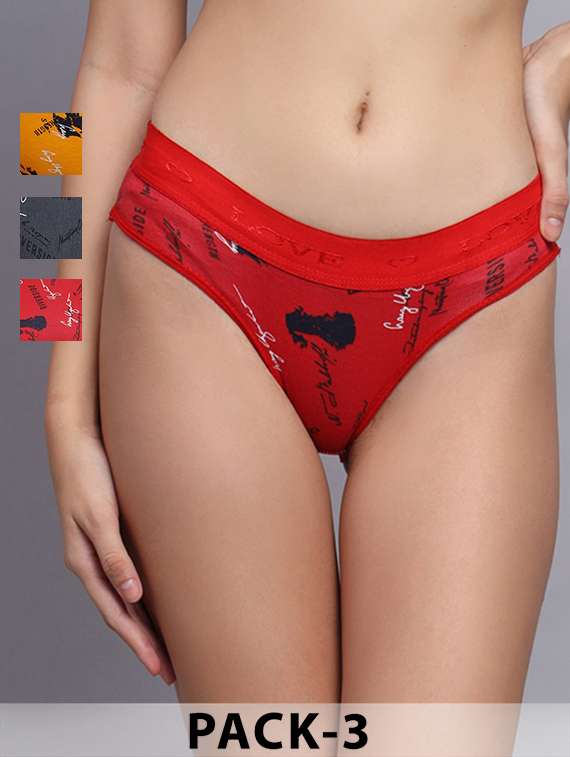 women pack of 3 printed mid rise hipster panty