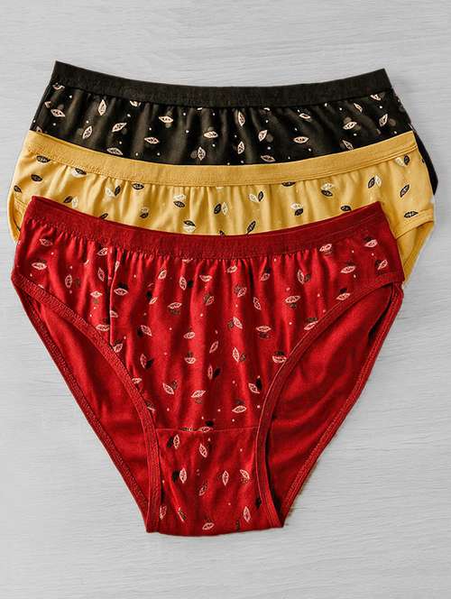 women pack of 3 printed mid rise hipster panty - 22081006 -  Standard Image - 0