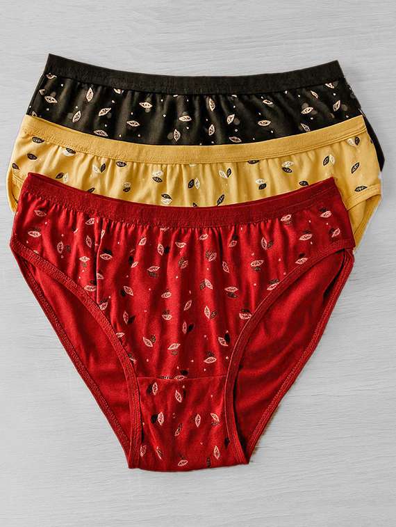 women pack of 3 printed mid rise hipster panty