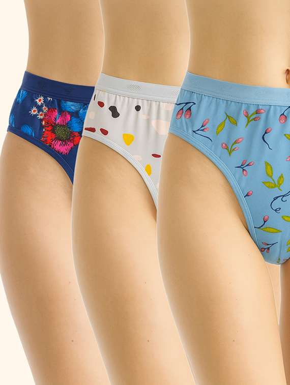 women pack of 3 printed mid rise hipster panty