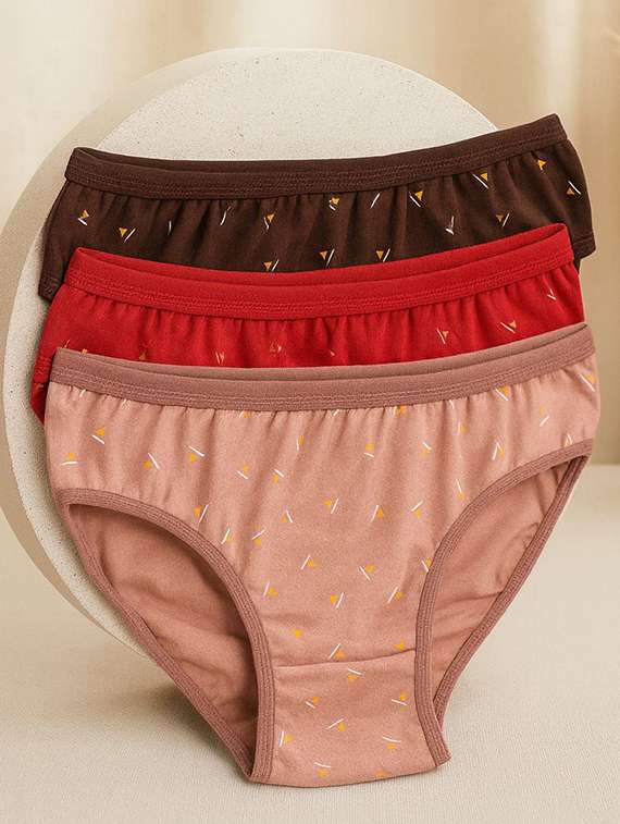 women pack of 3 printed mid rise hipster panty