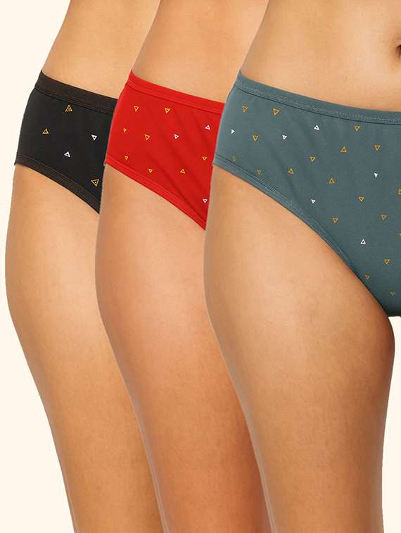 women pack of 3 printed mid rise hipster panty
