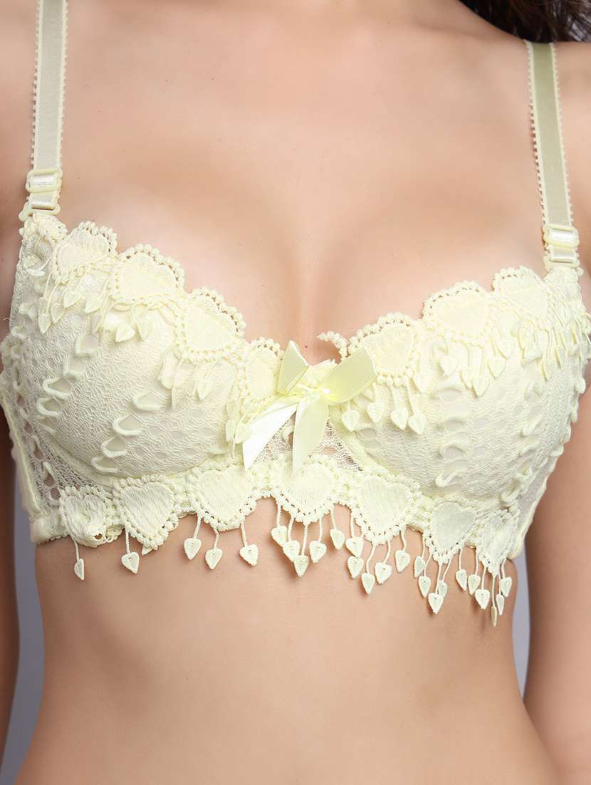 women solid lace bra and panty set - 22081036 -  Standard Image - 3