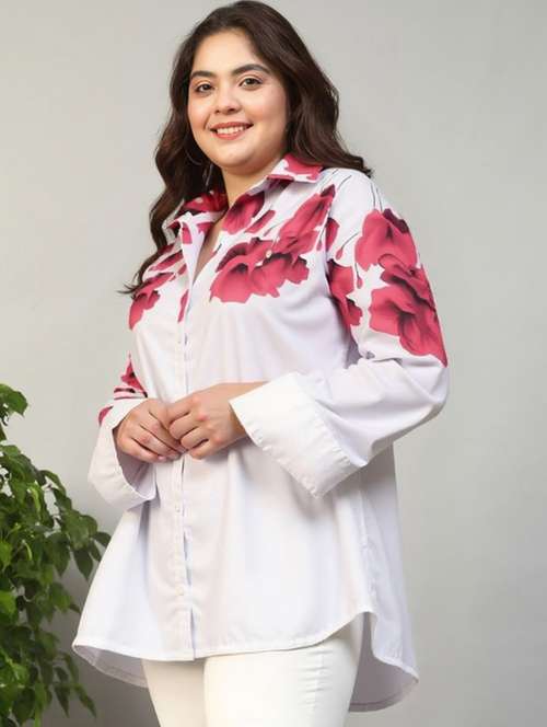 women floral print long sleeve collared shirt - 22081120 -  Standard Image - 0