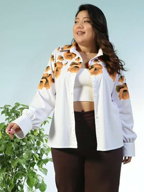 women floral print long sleeve collared shirt - 22081125 -  Standard Image - 0