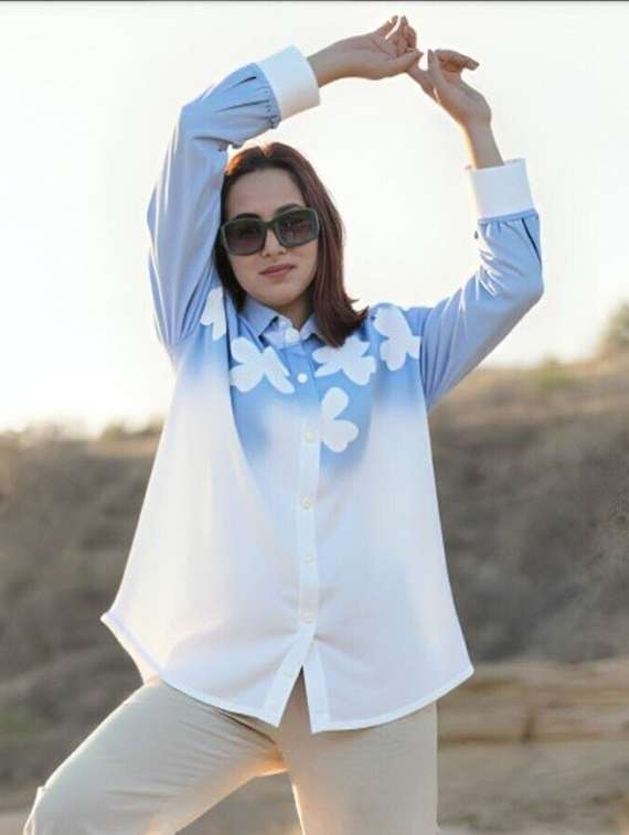 women floral print long sleeve collared shirt - 22081152 - Zoom Image - 0