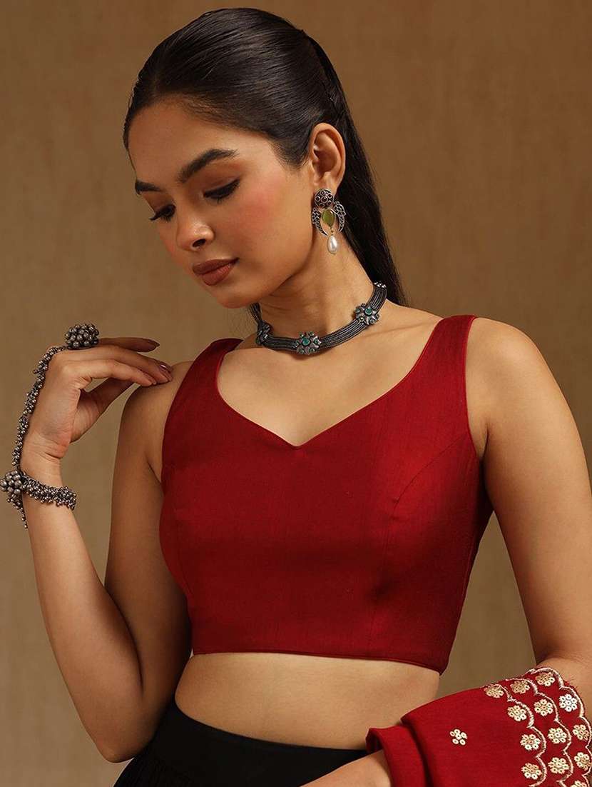 women solid sleeveless stitched blouse - 22081515 - Standard Image - 3