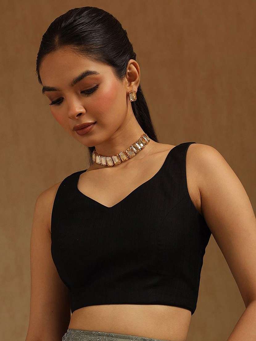 women solid sleeveless stitched blouse - 22081521 - Standard Image - 3