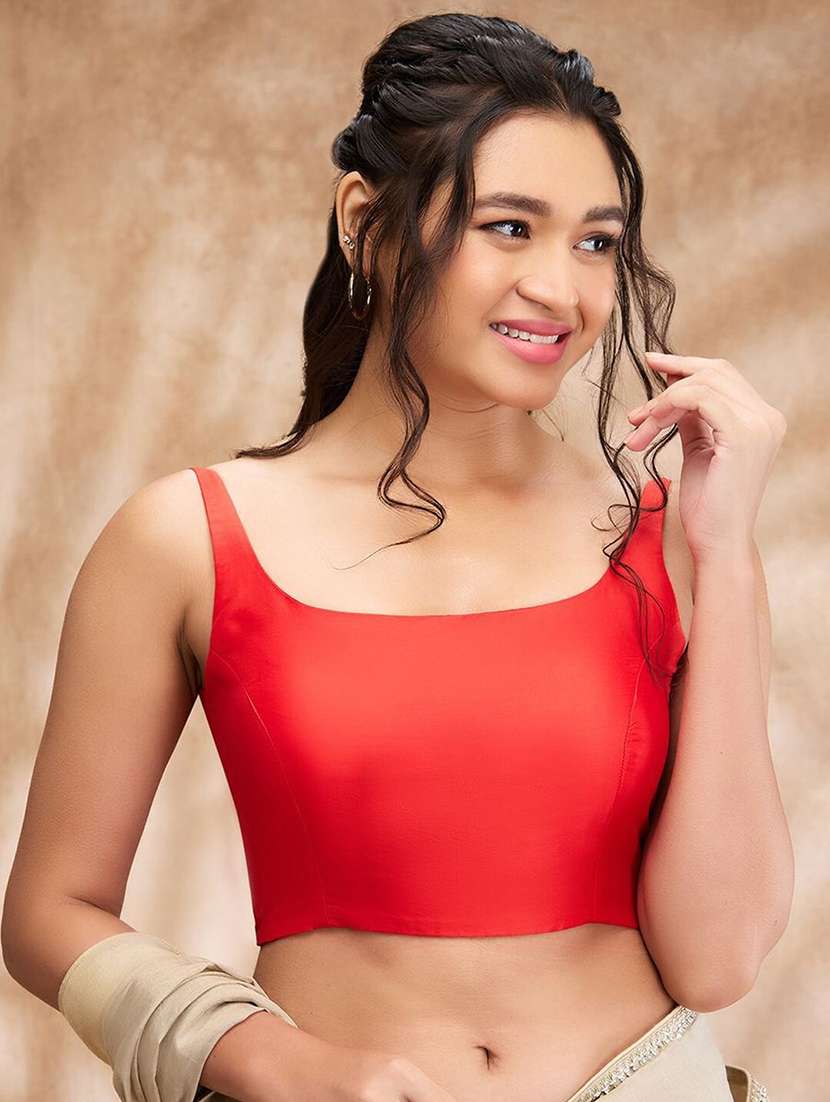women solid sleeveless stitched blouse