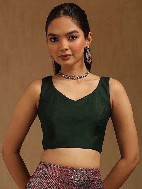 women solid sleeveless stitched blouse - 22081543 -  Standard Image - 0