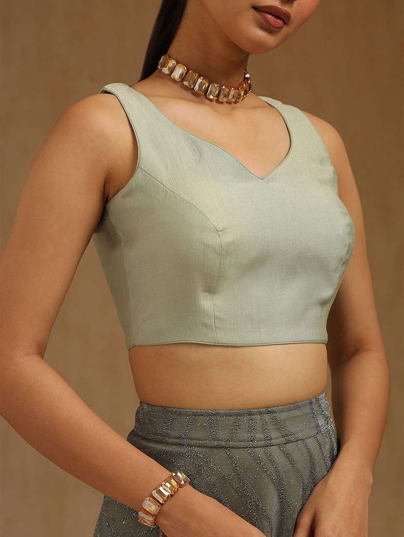 women solid sleeveless stitched blouse - 22081545 - Standard Image - 3