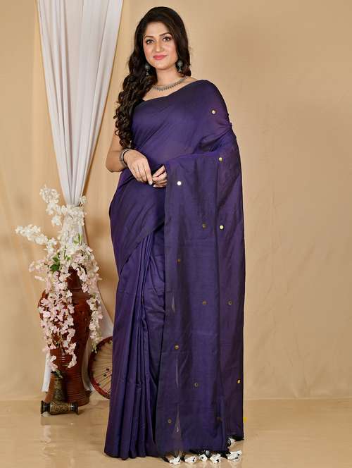 women solid plain saree with blouse - 22081782 -  Standard Image - 0