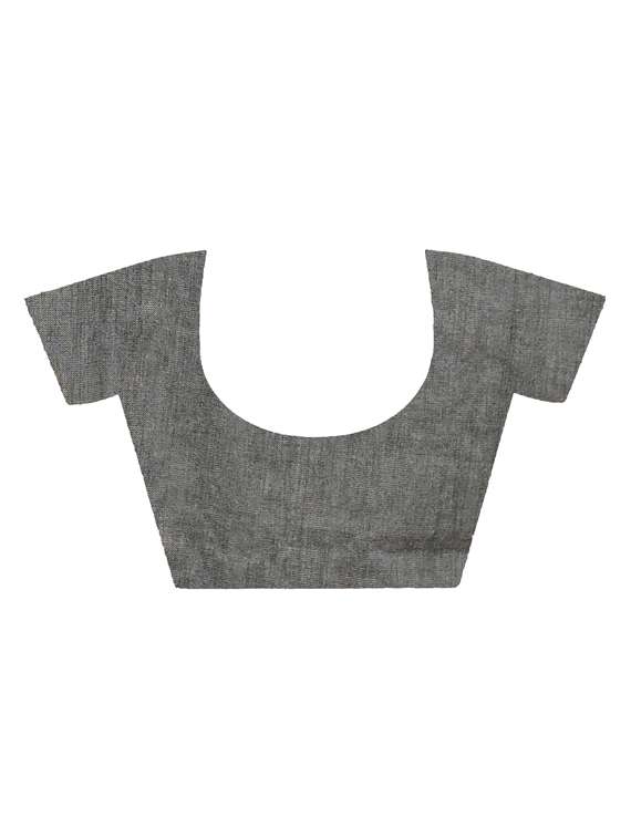 women solid handloom saree with blouse - 22081791 -  Standard Image - 3